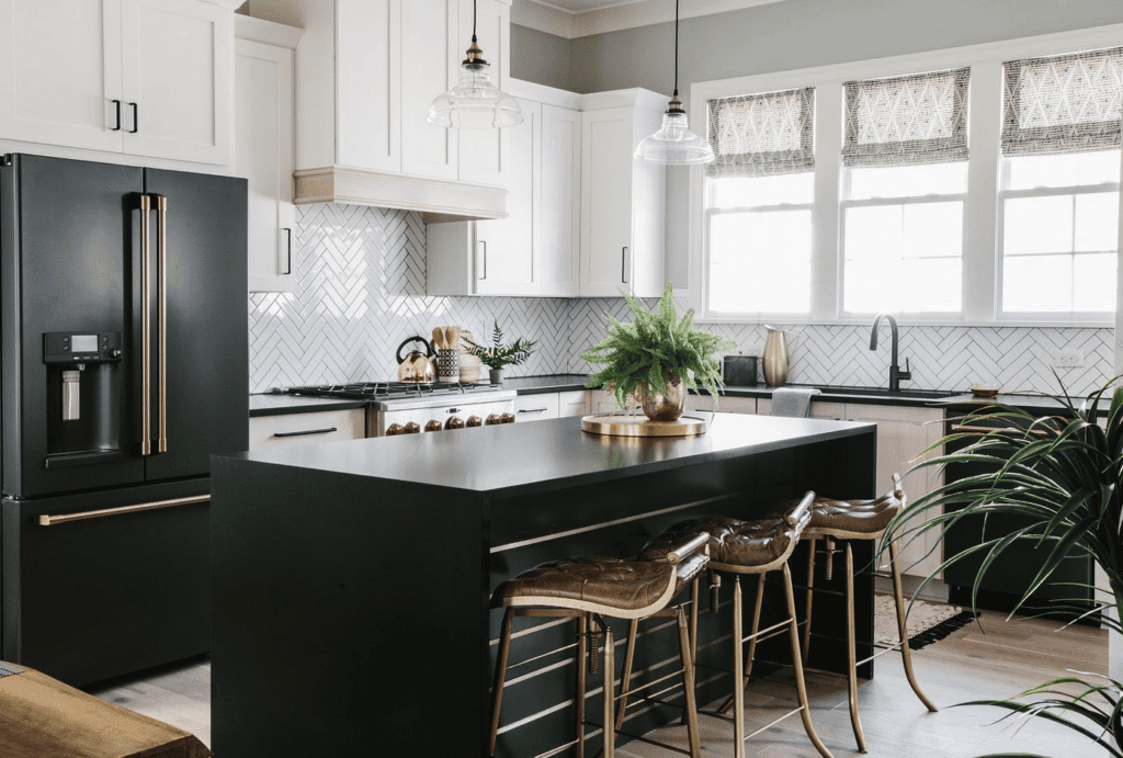 black quartz countertops kitchen