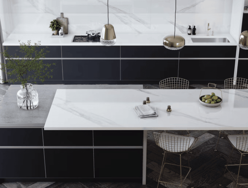 white porcelain countertops